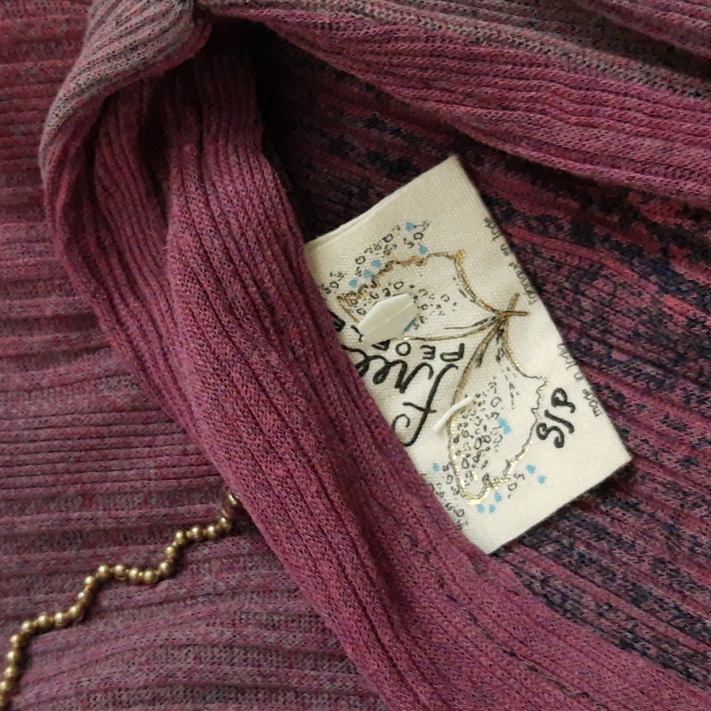 Free People Modal Bohemian Tunic Swim Coverup Surplice Sequin Purple Pink S - Picture 13 of 16